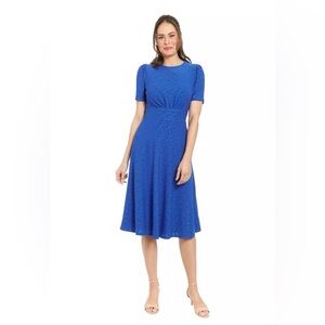 Women's London Times Vine Eyelet Inset Waist Midi Blue
Dress Size 16